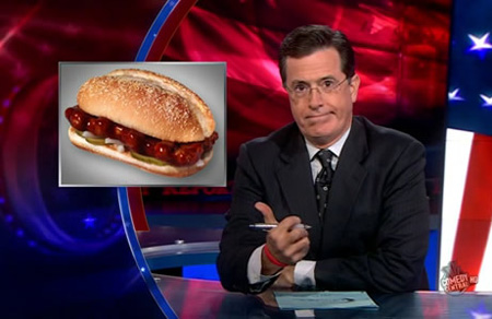 Stephen Colbert on The Return of the McRib: It’s Political