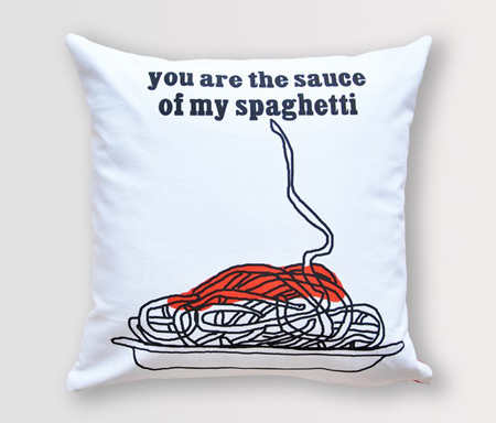 Wear Your Heart on Your Pillow With The Spaghetti Cushion
