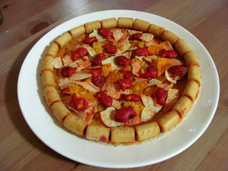 Behold The Meta Pizza, Made Entirely of Pizza-Flavored Snacks
