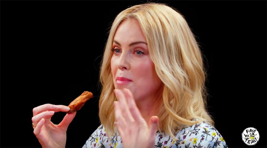 Watch Charlize Theron Eat Hot Wings While Being Interviewed on Hot Ones